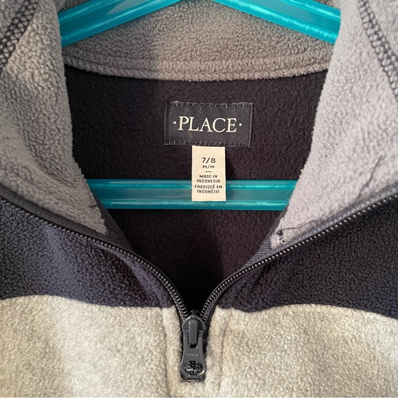 Boys Half-Zip Pull-Over Sweater - Navy Blue, Blue, & Grey - Picture 3 of 6